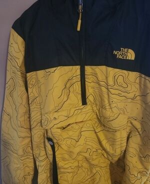 The North Face Topographic Yellow and Black Jacket